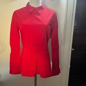 Oodji Vibrant Red Peplum shirt